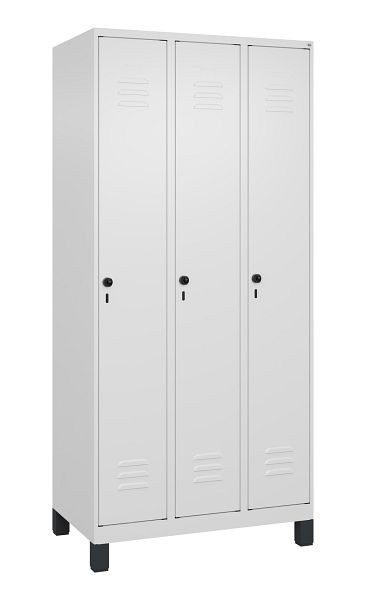 C+P luierkluis Classic PLUS met middenwand, voeten, 3 vakken, 1950x900x500mm, 9016/9016, veiligheidsdraaigrendel, 080010-30F S10014