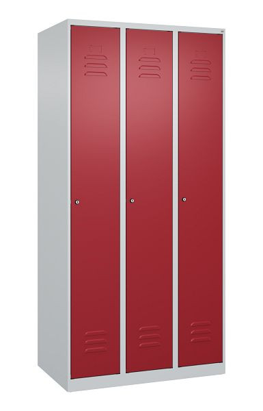 C+P luierkluis Classic PLUS met middenwand, 3 vakken, 1850x900x500mm, 7035/3003, cilindersloten, 080000-30F S10026