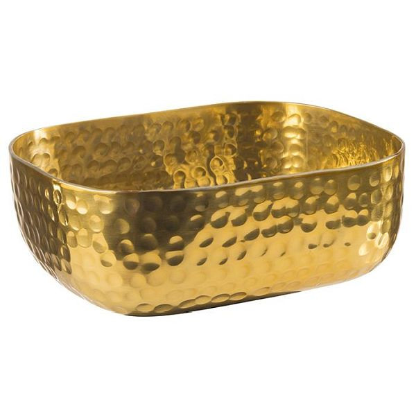 APS schaal, 15,5 x 12 cm, hoogte: 5,5 cm, aluminium, goudlook, gehamerd oppervlak, 0,7 liter, 40690