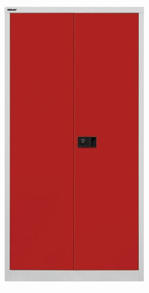Bisley universele draaideurkast, 3 planken, 4 OH, romp lichtgrijs, fronten kardinaalrood, E722A03506