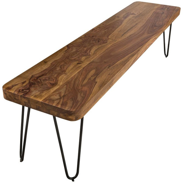 Wohnling eetkamerbank BAGLI massief sheeshamhout 160 x 45 x 40 cm natuurproduct in landhuisstijl, WL1.503