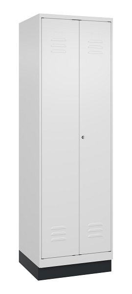 C+P luierkluis Classic PLUS, dubbele locker, onderbouw, 2 vakken, 1950x600x500mm, 9016/9016, cilinderslot, 080022-20P S10029