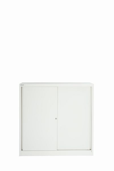 Bisley schuifdeurkast ECO, 2 planken, 3 OH, verkeerswit, SD12112S696