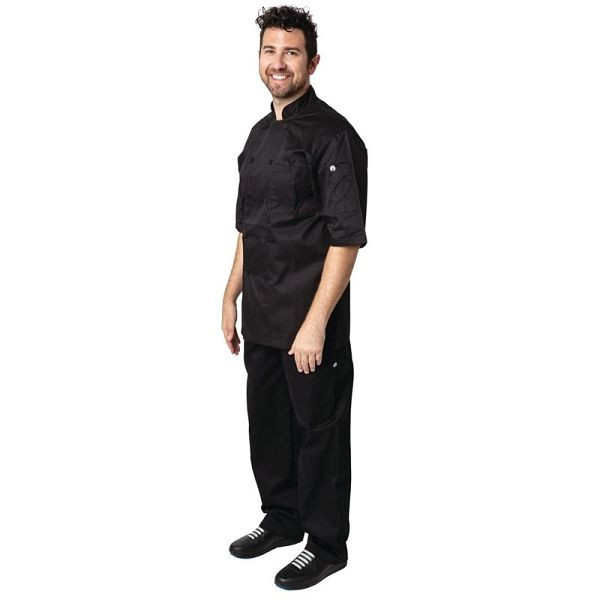 Chef Works Montreal koksbuis korte mouwen zwart XS, B054-XS