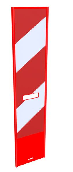 Schaalklembaken voor EURO-afzethekken type 2/3, afgedekt met folie type RA2/B, eenzijdig links gericht, folie: 800 x 200 mm, rood/wit, 36050/2L