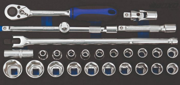 Boxo 1/2" dopsleutelset, 27 stuks, VE: 5 stuks, BX367