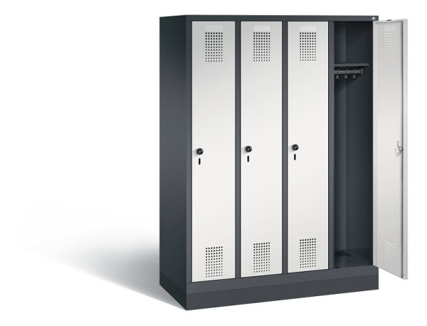 C+P schoollocker Evolo, H1600xW1190xD500mm, kleur: zwartgrijs/lichtgrijs, 480206-40 S10081