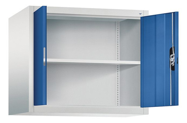 C+P bovenkast Acurado, H790xW930xD500mm, kleur: lichtgrijs / gentiaanblauw, verzonken handgreep, 9285-000 S10204