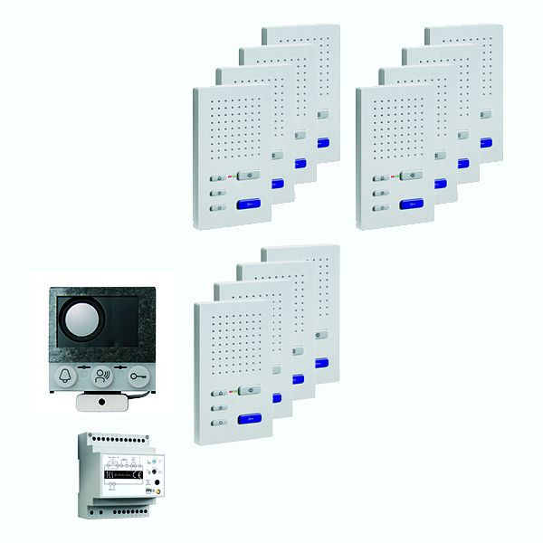 TCS audio:pack installatie voor 12 woonunits, met ingebouwde speaker ASI12000 + 12x handsfree speaker ISW3030 + bedieningsapparaat BVS20, PAIF120/004
