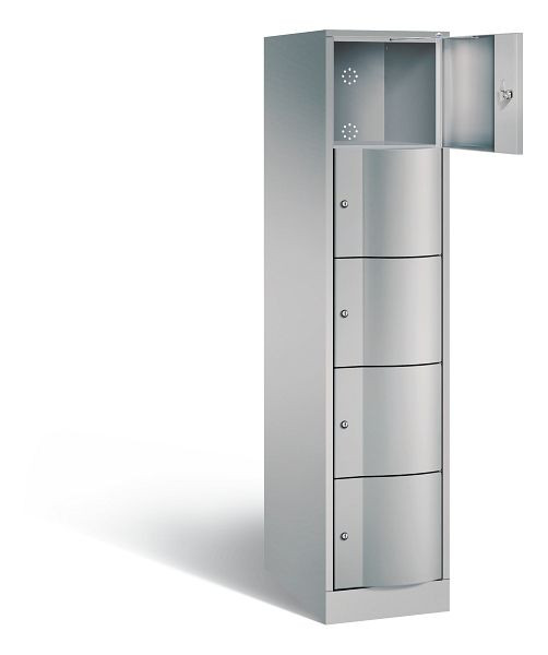C+P XL lockerkast Resisto, H1950xB396xD640mm, kleur: wit aluminium, 8570-173 S10000