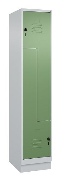 C+P Z-Spind Classic PLUS, C Z-Spind, Classic PLUS, Sockel, 2 Abteile, 1950x400x500mm, 7035/6011, Drehriegel, 080023-122 S10006