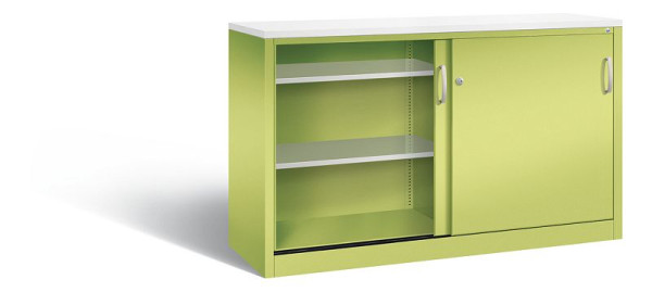 C+P dressoir met schuifdeuren Acurado, H1000xB1600xD500mm, kleur: Viridin groen / Viridin groen, beugelgreep, 2156-00 S10074