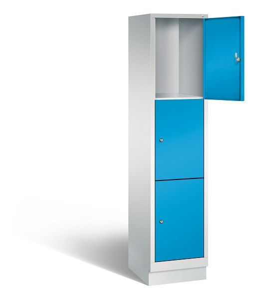 C+P lockerkast Evolo, H1800xB420xD500mm, kleur: lichtgrijs/lichtblauw, 48020-123 S10013