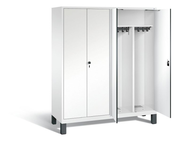 C+P zwart wit kastje Evolo, H1850xB1590xD500mm, kleur: verkeerswit / decor wit, 48012-42 S10089