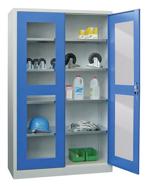 Pavoy Flügeltürenschrank 1950/400/1200, Drehgriff, Böden gepulvert, Sichtfenster, 31310-120-491-910