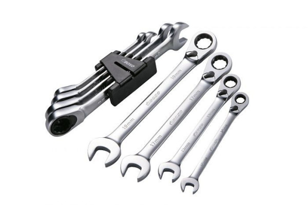 Boxo ratel-steeksleutelset, 4 stuks, VE: 15 stuks, GWR0-4CB