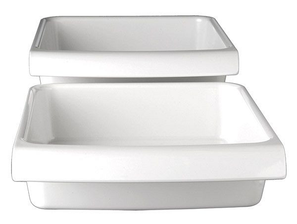 APS GN 1/2 kom -CASCADE-, 32,5 x 26,5 cm, hoogte: 7,5 cm, melamine, wit, 3,65 liter, 83960