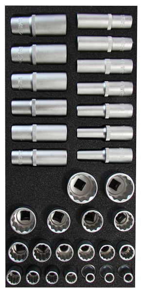SW-Stahl werkplaatswagen assortiment, dopsleutel 1/2", twaalfkant, 32-delig, Z3013-36