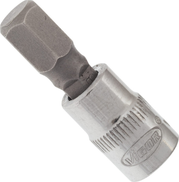 VIGOR schroevendraaierbit, hol vierkant 6,3 mm (1/4 inch), binnenzeskantprofiel, 8 mm, V2435N