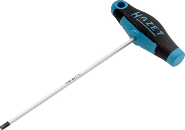 Hazet-schroevendraaier, met T-greep, binnenzeskantprofiel, 2,5 mm, zeskantkling, ergonomisch HAZET 2-componenten T-greep, 828-2,5