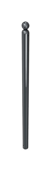 Schake-barrièrestijlpaal serie 466B Ø 60 mm, stationair, voor instorting in beton met grondanker, totale lengte ca. 1400 mm, zonder slot, zonder oog, 466B