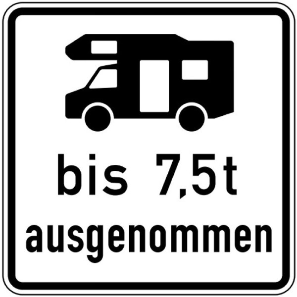 Stein HGS HGS campers met een toegestane totale massa tot 7,5 t uitgesloten - nr. 1024-19, 750x750mm /RA2/vlakke vorm 3mm, 1024-19-323