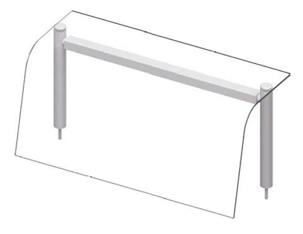 Stalgast glazen bovenblad met hoestbescherming en warmtelamp 790x455x450 mm voor serveersystemen, ZS07108