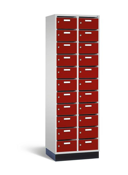 C+P verdeelkast intro, H1950xW620xD490mm, kleur: lichtgrijs/robijnrood, 8170-211 S10030