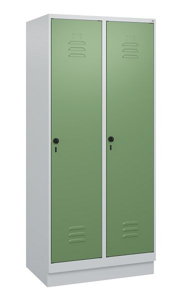 C+P luierkluis Classic PLUS met middenwand, bodem, 2 vakken, 1800x800x500mm, 7035/6011, veiligheidsdraaigrendel, 0800207-22F S10006