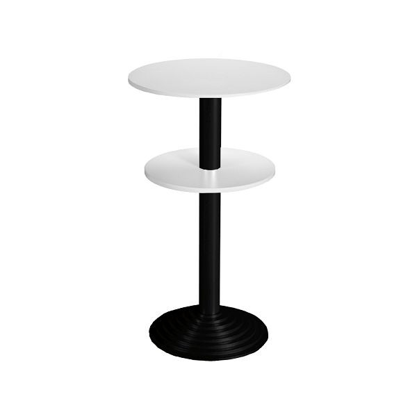 Bisley MULTI Desking bartafel, rond, 2 panelen, zwart, 38 mm, decor G grijs, H 740 x D 600 mm, SR206G333