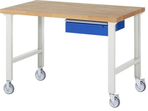 RAU verrijdbare werkbank 7001A1, 1500x900x1000mm, elk 2 bokwielen en zwenkwielen, 05-7001A1-159B4S22.11