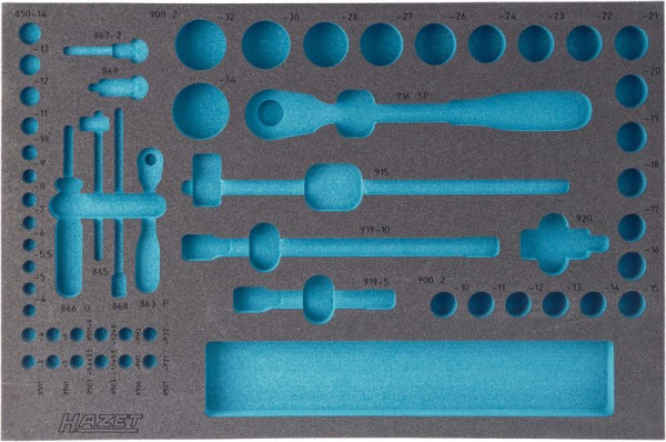 Hazet 2-componenten zachtschuiminleg, voor 163-118/57, afmetingen / lengte: 519 mm x 342 mm, 163-118L