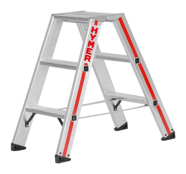 HYMER trapladder, van beide zijden toegankelijk, 2x3 treden, lengte 0,77 m, stahoogte: 0,22 m, 802406