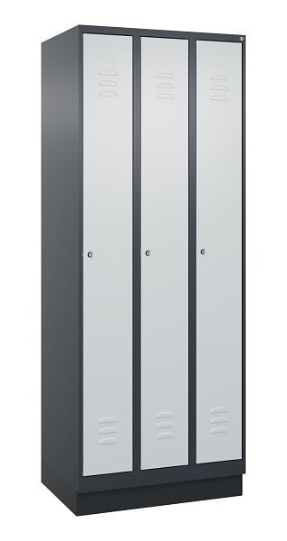 C+P luierkluis Classic PLUS, onderbouw, 3 vakken, 1950x750x500mm, 7016/7035, cilindersloten, 080020-39 S10028