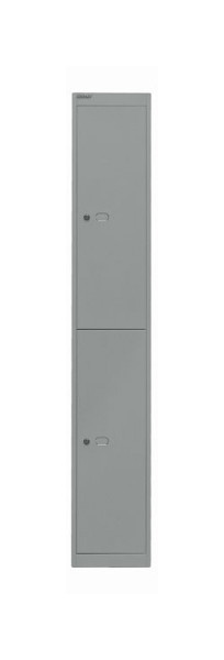 Bisley kledingkast office, 1 vak, 2 vakken, zilver, CLK182355