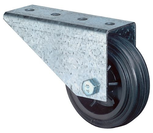BS-rollen poortsteunrol, wielbreedte 25 mm, wiel-Ø 80 mm, draagvermogen 50 kg, rubberen wiel, VE = 4 stuks, E31.080