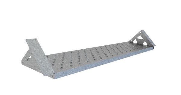 Schake bouwtrap enkele trede voor bevestiging aan houten planken of kanthout, 706810