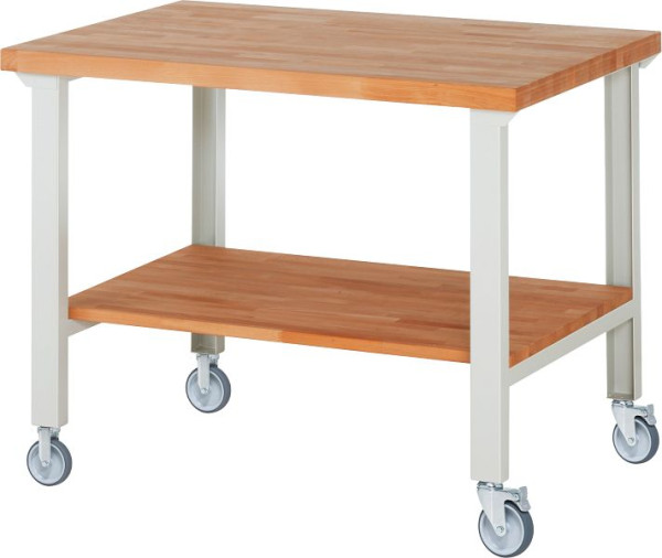 RAU verrijdbare werkbank 7000-7, 1250x900x1000mm, elk 2 bokwielen en zwenkwielen, 05-7000-7-129B4S22.12