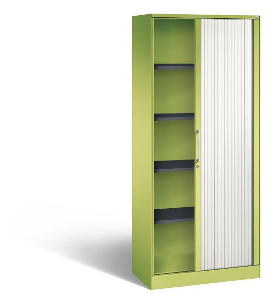 C+P rolluikkast Asisto, H1980xB800xD435mm, kleur: virid groen/verkeerswit, booggreep, 5 niveaus, 143003-000 S10062