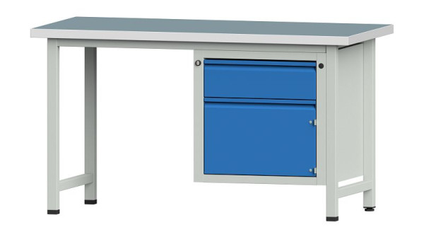ANKE werkbanken combinatie werkbank, model 701 E, 1500 x 700 x 840 mm, RAL 7035/5012, UBP 40 mm, 510.504