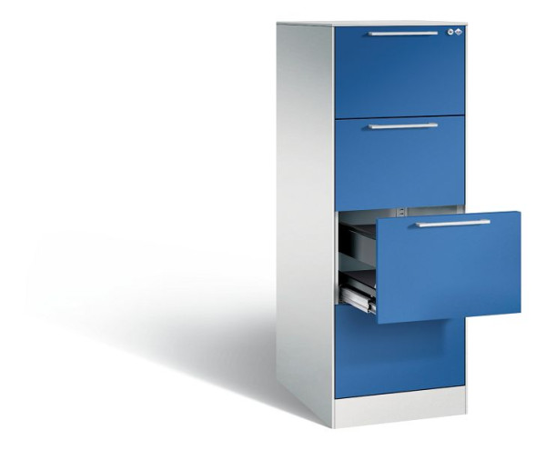 C+P hangarchiefkast Asisto, H1310xB440xD600mm, kleur: lichtgrijs / gentiaanblauw, beugelgreep, 146 225-411 S10063