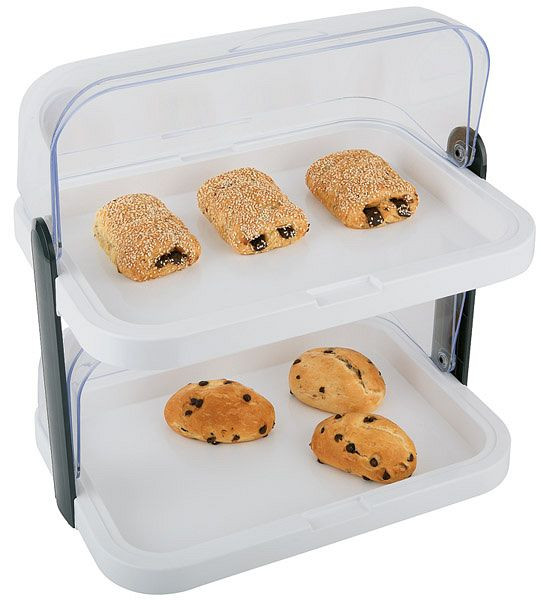 APS buffetvitrine -DOUBLE DECKER-, 44 x 32 cm, hoogte: 44 cm, wit, 09200