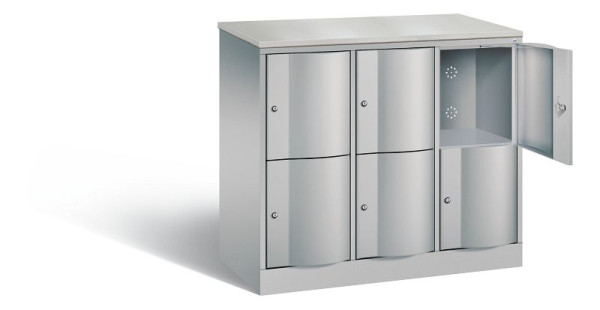 C+P lockerkast Resisto, H1077xB1148xD540mm, kleur: wit aluminium, 8472-372 S10167