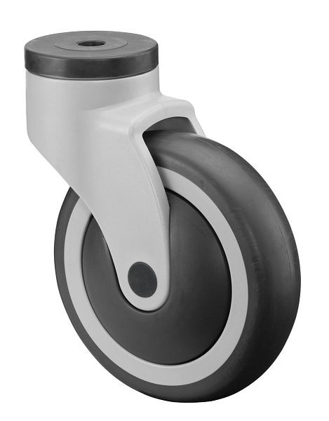 BS-rollen Kunststof rol, wielbreedte 32 mm, wiel-Ø 125 mm, draagvermogen 100 kg, grijs rubberen loopvlak, kogellager, VE = 2 stuks, C101.A82.125