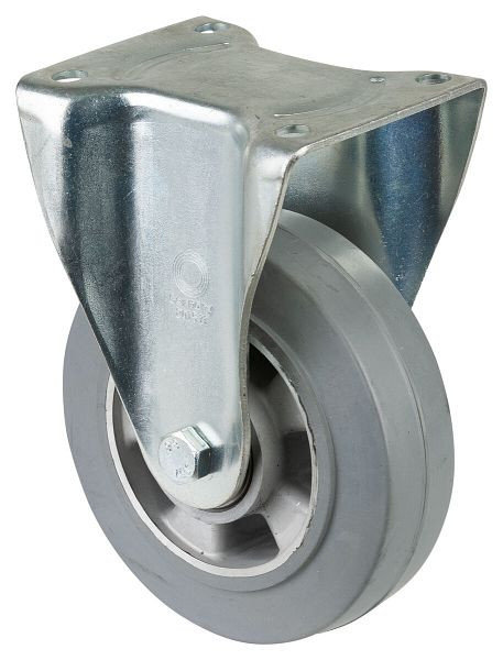 BS Rollen zwaarlastwiel, bokwiel, wielbreedte 50 mm, wiel-Ø 160 mm, draagvermogen 300 kg, grijze elastische banden, aluminium, kogellagers, N110.B83.160