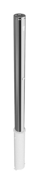 Schake RVS paal Ø 76 mm met siergroef, afneembaar, zelfvergrendelend slot, met profielcilinderslot, 4272Z