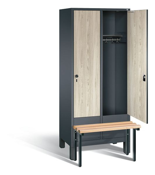 C+P garderobe Evolo, H1850xW810xD815mm, kleur: antracietgrijs / Sen ash decor, 48030-22 S10114
