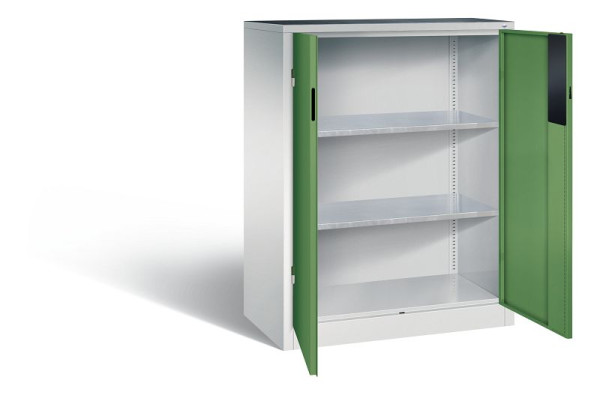 C+P gereedschapskast Acurado, H1200xW930xD500mm, kleur: lichtgrijs / reseda groen, verzonken handgreep, 8521-052 S10171