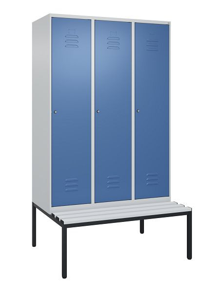 C+P luierkluis Classic PLUS met middenwand, 3 vakken, 2120x1200x815mm, 7035/5023, cilindersloten, 0800507-32F S10020