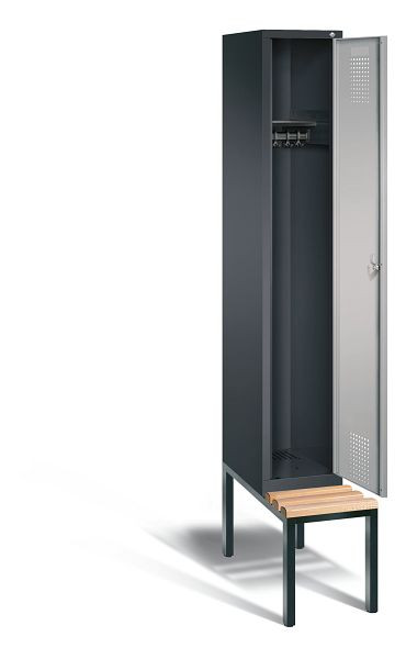 C+P Evolo locker, H2090xW320xD815mm, kleur: zwart-grijs/wit aluminium, 48050-10 S10046